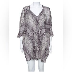 Diane Von Furstenberg Fleurette Dress Snakeskin printed Silk Chiffon size 4